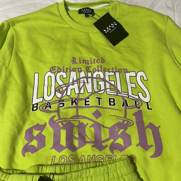 BooHooMAN Neon Green Shorts LA - Picture 5 of 11